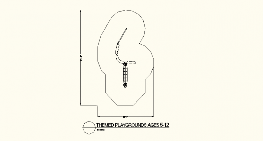 Dual uneven shaped themed park detail layout file
