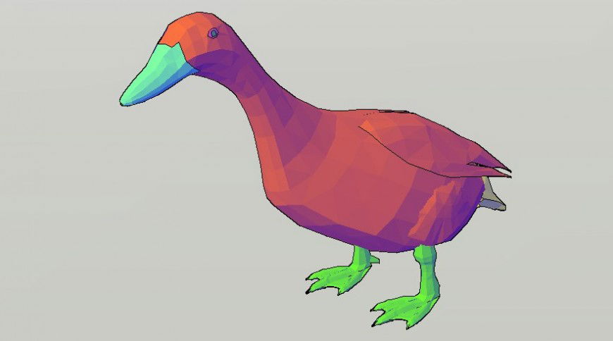 Duck drawings 3d model of birds blocks autocad softwrae file