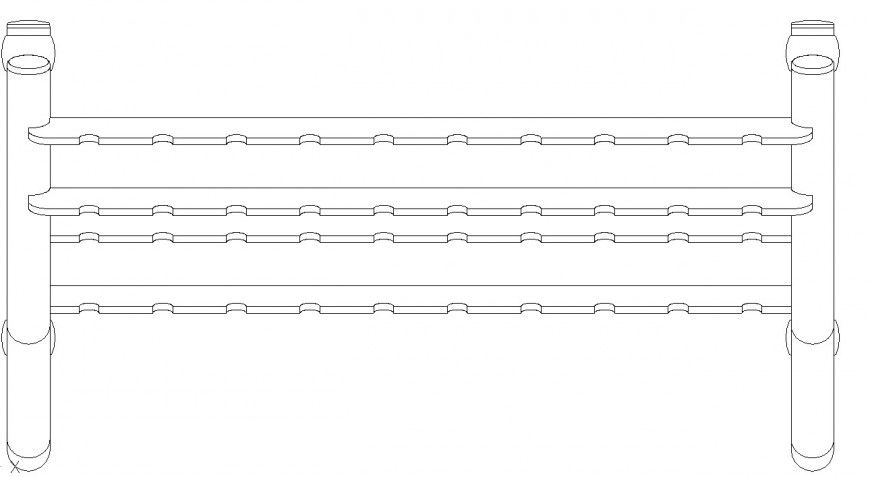 Dumbells racks detail 2d view CAD gym block layout file in dwg format