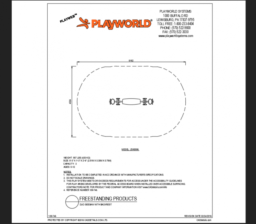 Duo seesaw with back rest kids play equipment details of theme park dwg file
