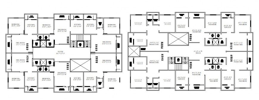 Duplex Floor Plan Design in AutoCAD File for Modern House Layout