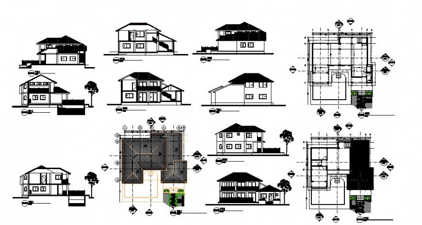 Duplex villa with pool detail drawing in dwg AutoCAD file.