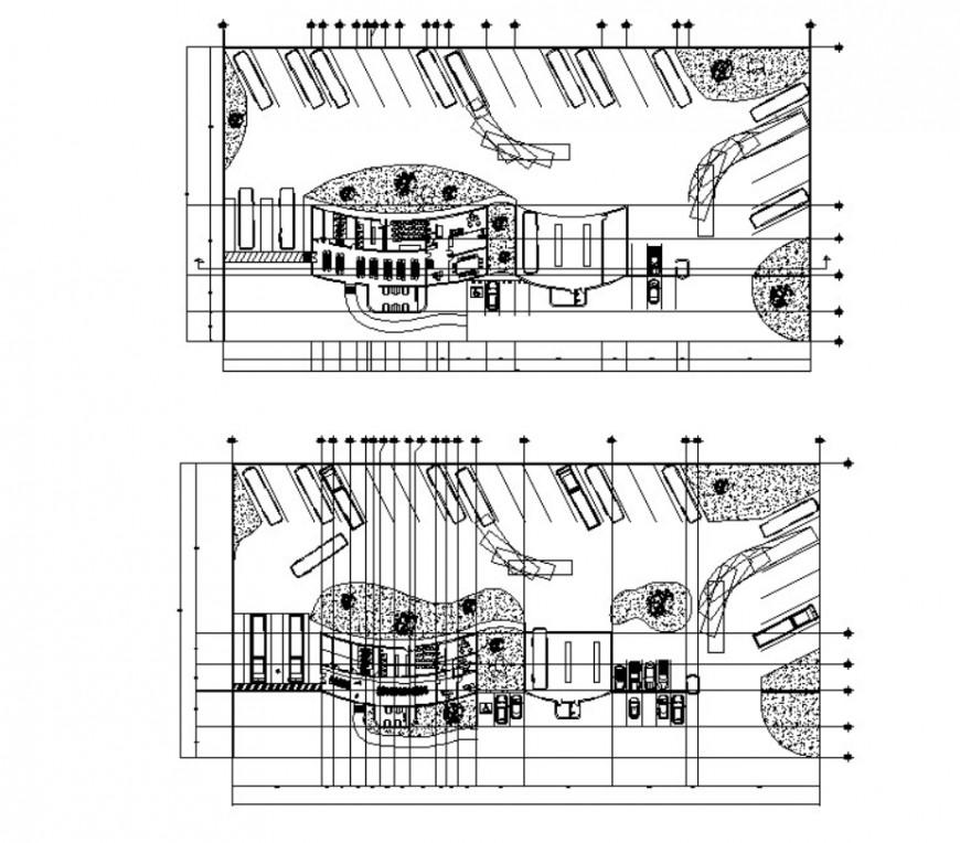 DWG file of bus terminal 2d details