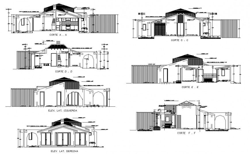 dwg file of family house 2d details