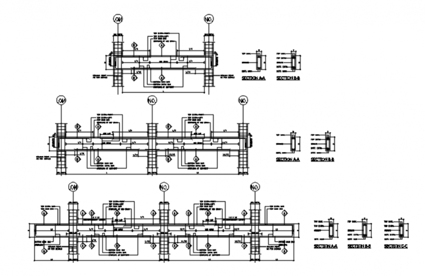 DWG file of general 2d details for a concrete structure