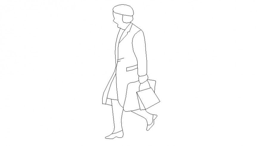 DWG file of woman 2d figure cad block UNIT AutoCAD file