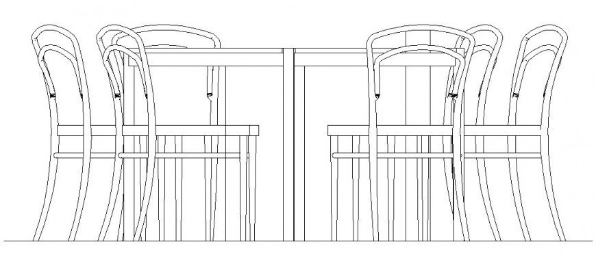 Dwg file which includes elevation of circular dinning table with chair.