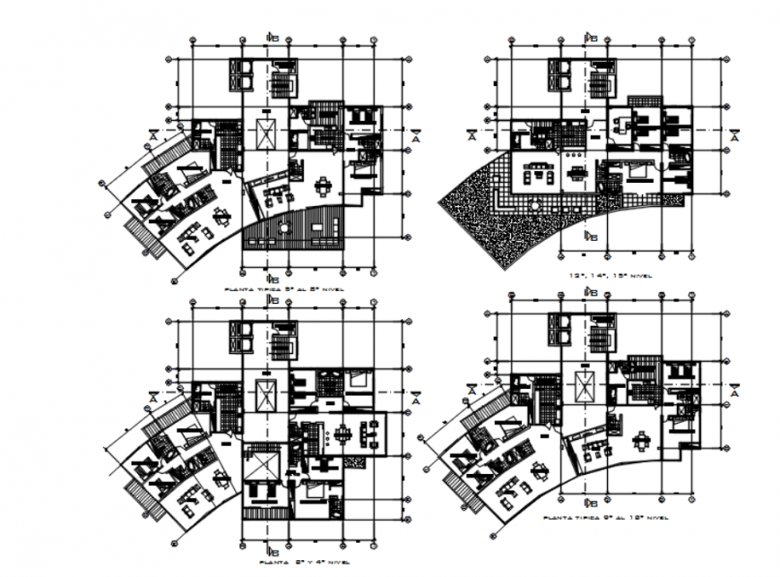 dwg files of high-density housing tower details AutoCAD file