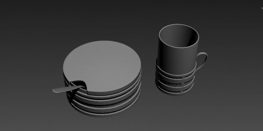 Dynamic 3d kitchen crockery block cad drawing details max file