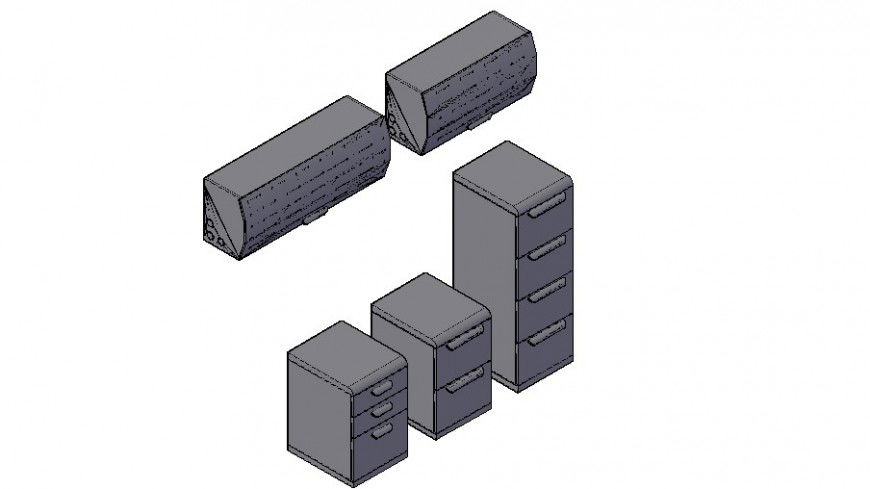 Dynamic air conditioner and refrigerator 3d block dwg file