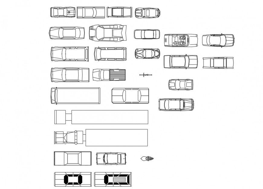 Dynamic car and truck blocks cad drawing details dwg file