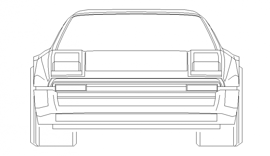 Dynamic car front elevation block cad drawing details dwg file