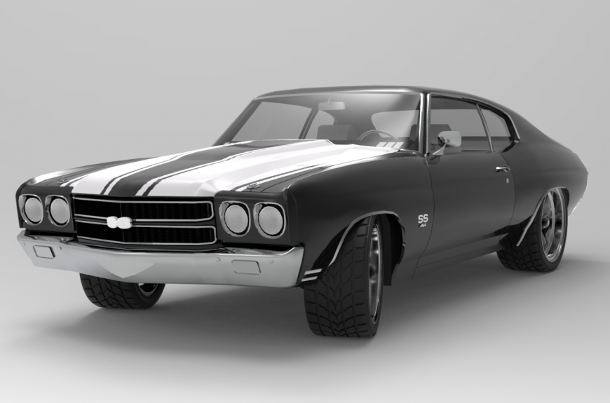 Dynamic Chevrolet car front view 3d cad block details dwg file