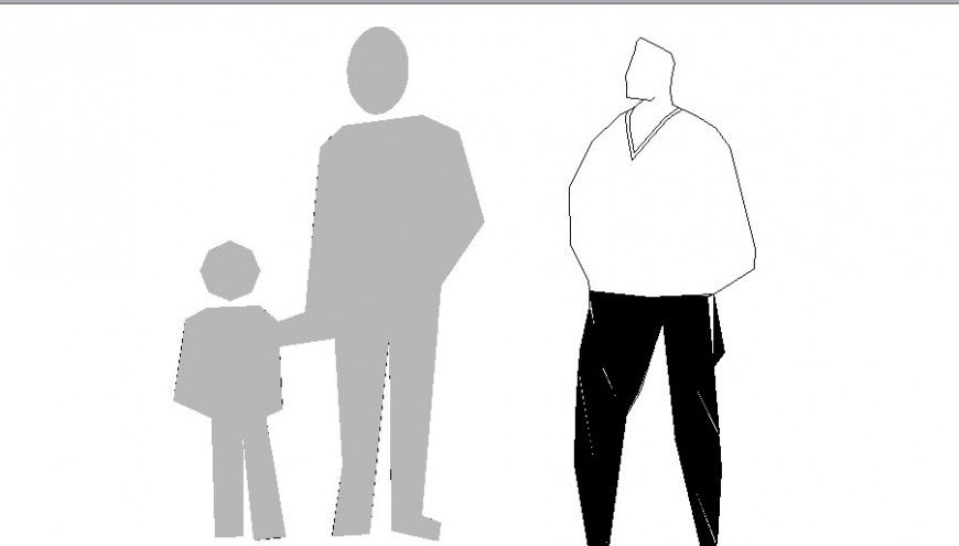 Dynamic common people blocks cad drawing details dwg file