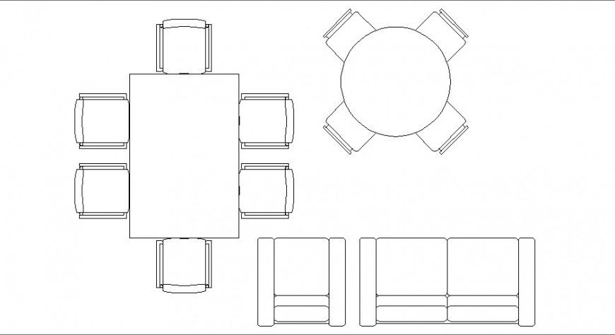 Dynamic dining table and sofa set elevation blocks cad drawing details dwg file