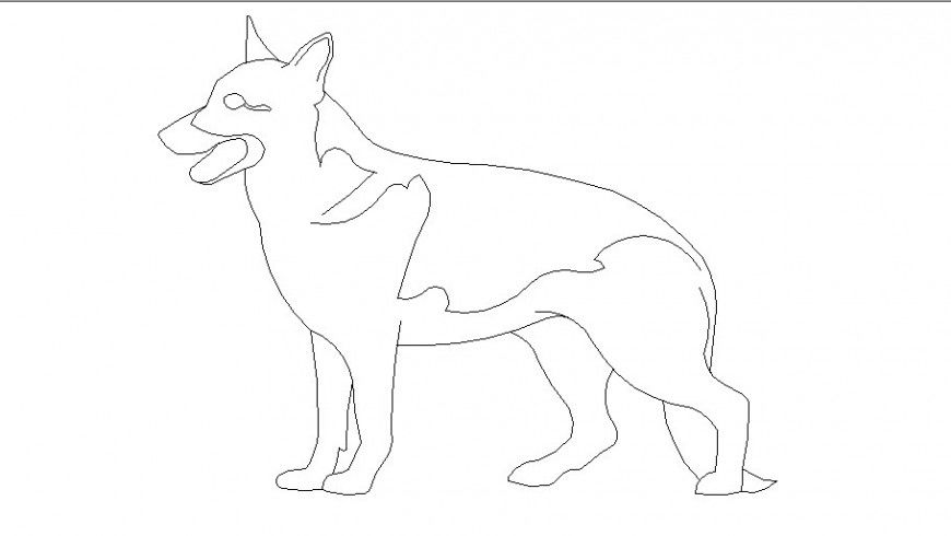 Dynamic dog side elevation block cad drawing details dwg file