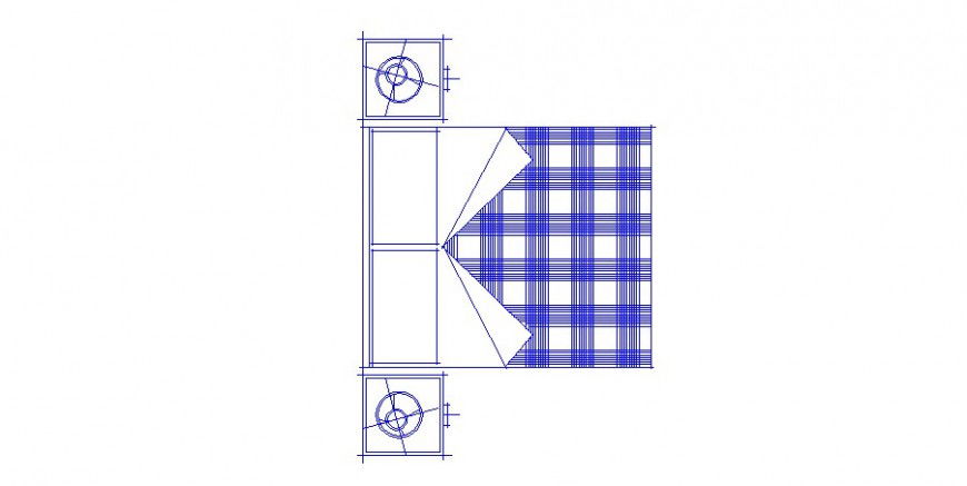 Dynamic double bed top view elevation cad block details dwg file