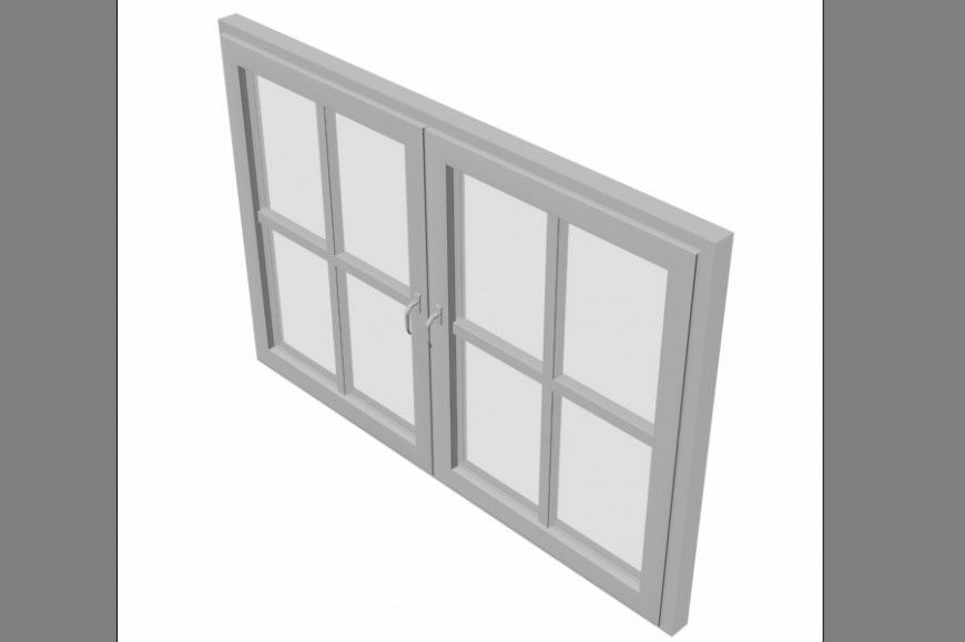 Dynamic double glazed window 3d block cad drawing details max file