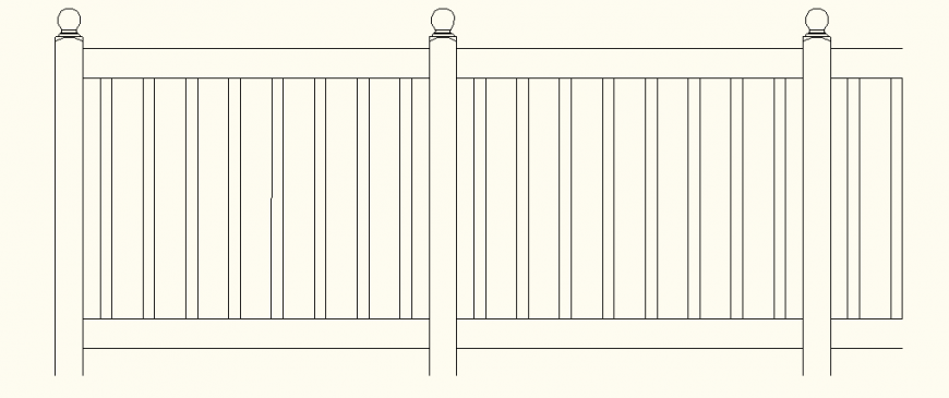 Dynamic fence panel detail plan autocad file