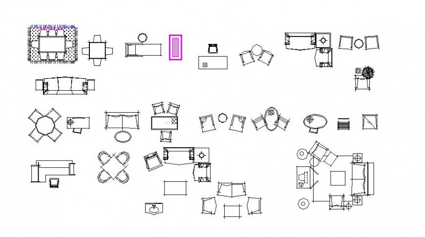 Dynamic hotel furniture blocks cad drawing details dwg file