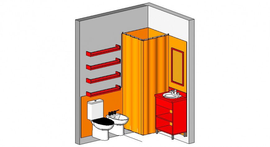 Dynamic house toilet 3d model cad drawing details skp file
