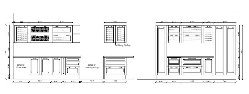 Dynamic kitchen cabinet elevation cad drawing details dwg file