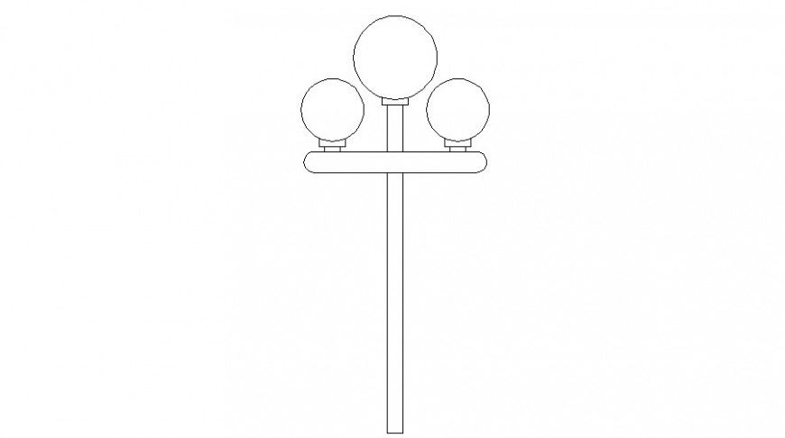 Dynamic light pole elevation block for garden dwg file