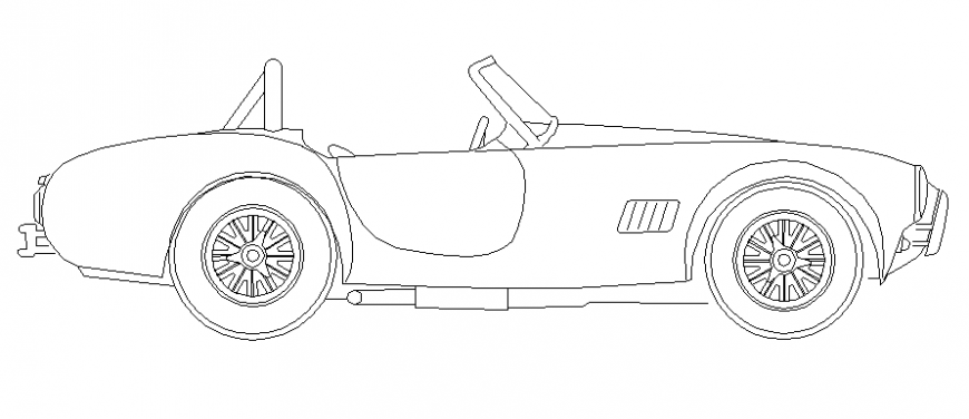 Dynamic luxuries car side elevation block cad drawing details dwg file