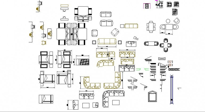 Dynamic miscellaneous hotel furniture blocks dwg file