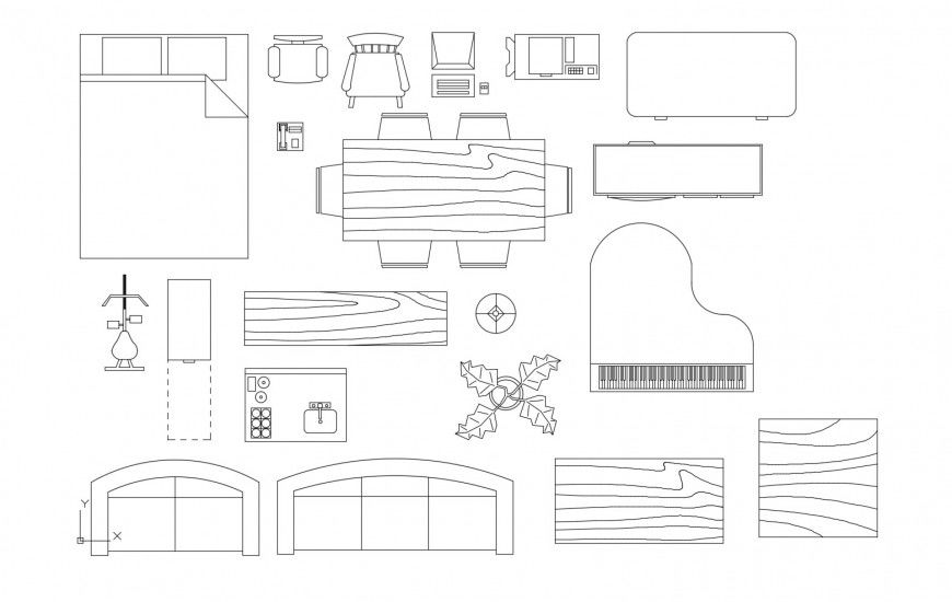 Dynamic multiple hotel furniture 2d blocks cad drawing details dwg file