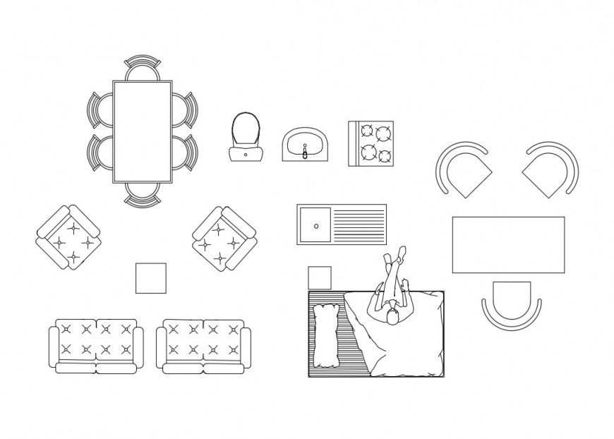 Dynamic multiple hotel furniture cad blocks details dwg file