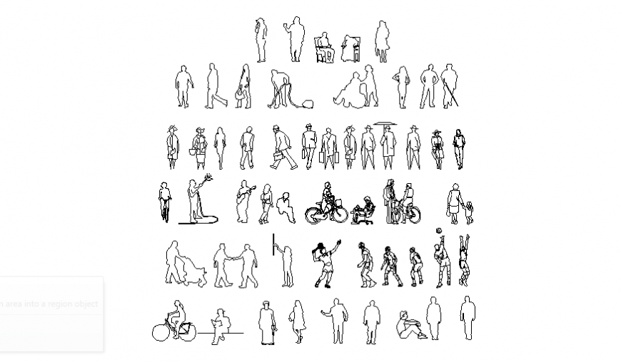 Dynamic multiple people act block details dwg file