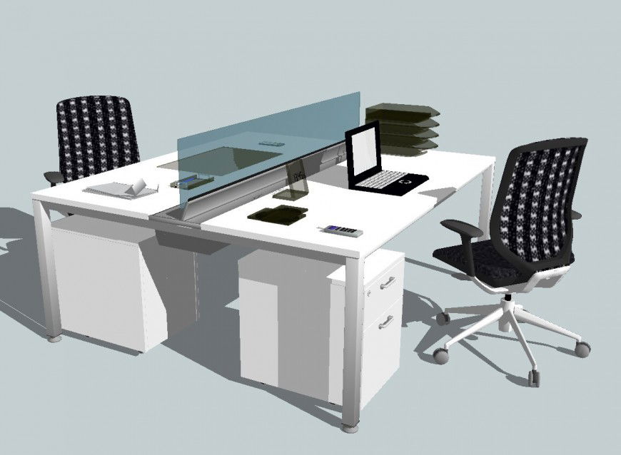 Dynamic office 3d furniture and desk cad drawing details skp file