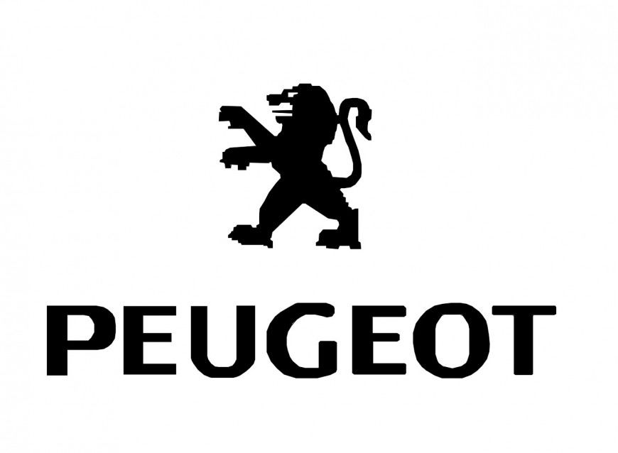 Dynamic Peugeot company logo block cad drawing details dwg file