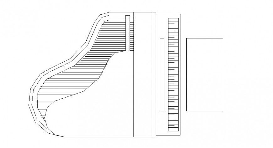 Dynamic piano table top view elevation block cad drawing details dwg file