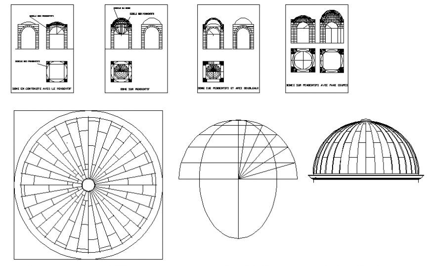 Dynamic pillars, arches and domes blocks drawing dwg file