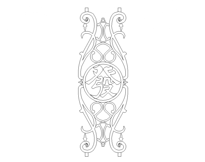 Dynamic railing design block cad drawing details dwg file