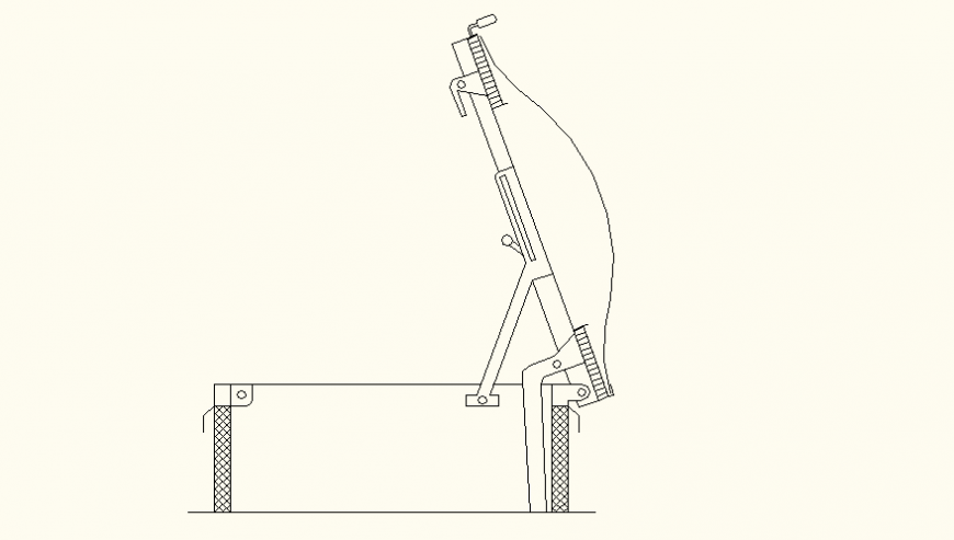 Dynamic roof hatch detail elevation layout file