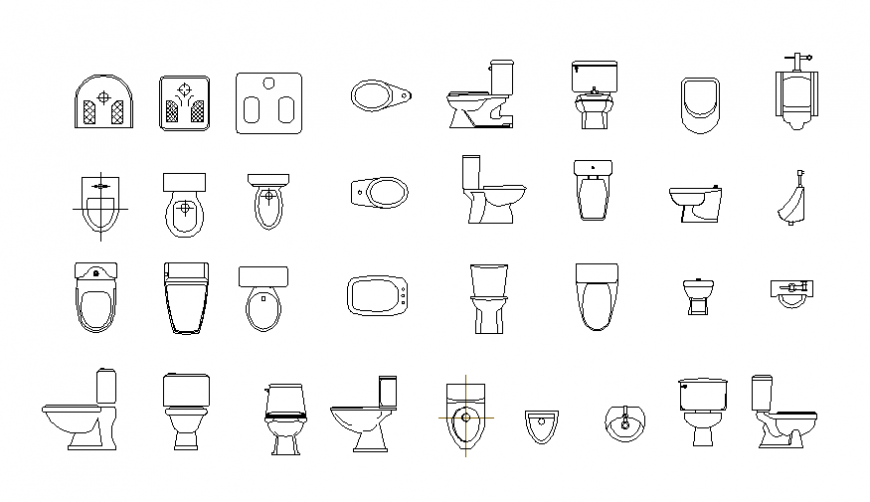 Dynamic sanitary blocks cad drawing details dwg file
