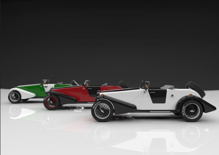 Dynamic side elevation view of sports 3d cars design cad blocks details dwg file