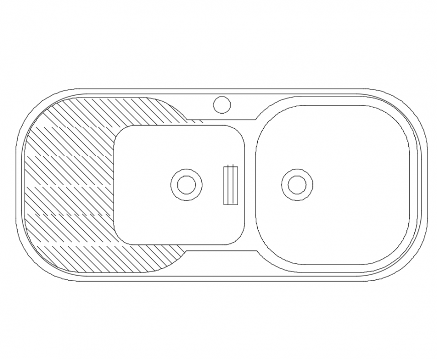 Dynamic single kitchen steel sink cad block design dwg file