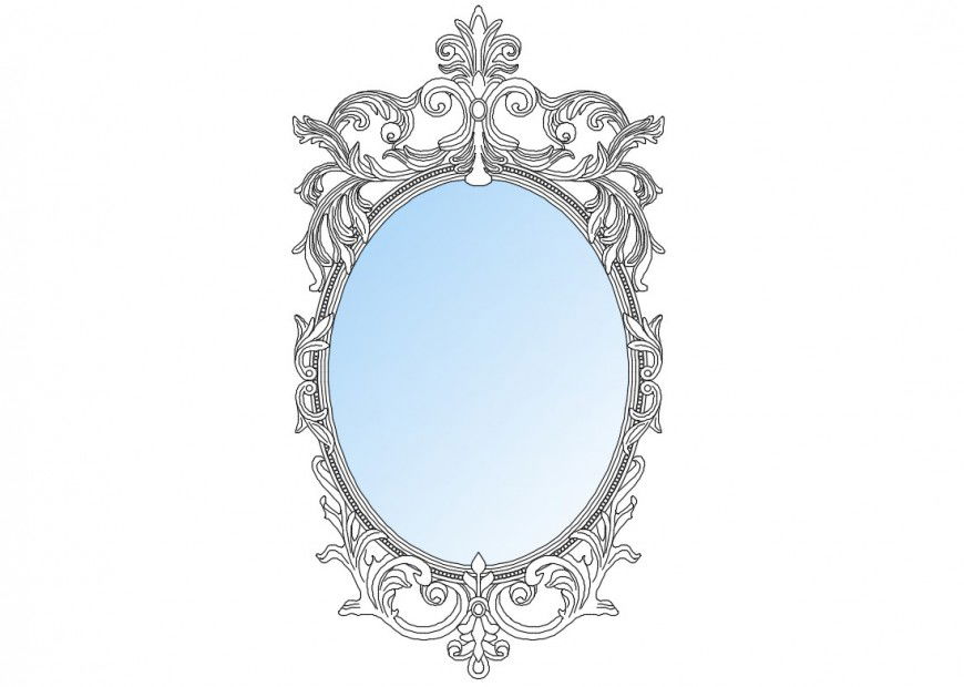 Dynamic single mirror elevation cad block details dwg file