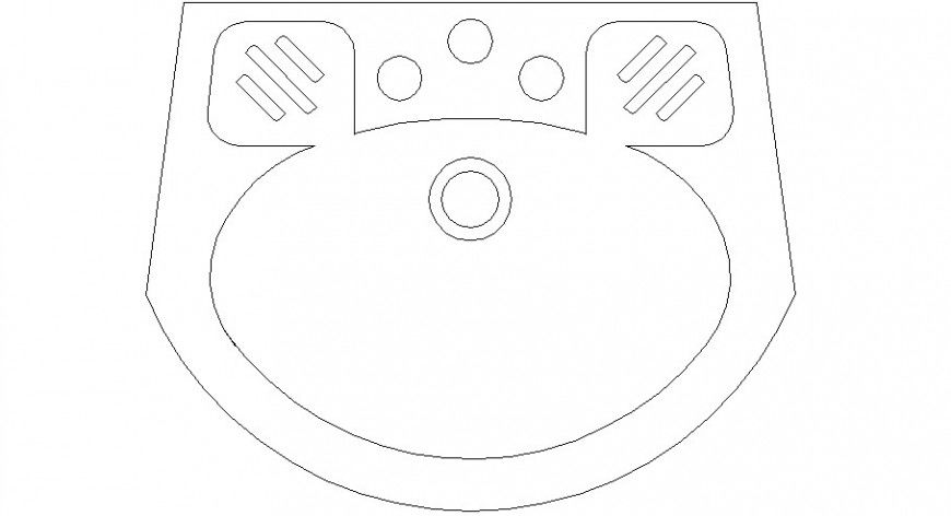 Dynamic sink top view elevation block cad drawing details dwg file