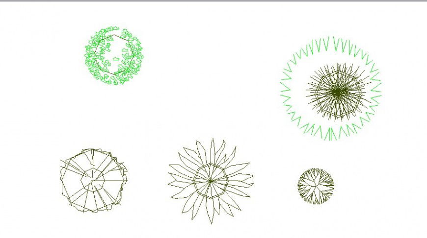 Dynamic small tree plants block cad drawing details dwg file