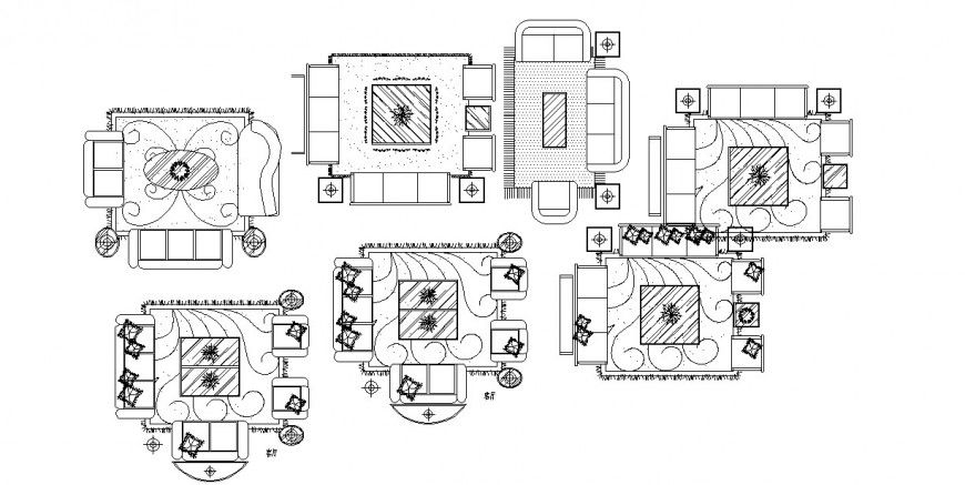 Dynamic sofa sets and drawing furniture 2d blocks cad drawing details dwg file