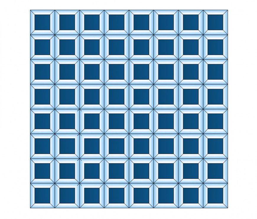 Dynamic square window elevation block cad drawing details dwg file