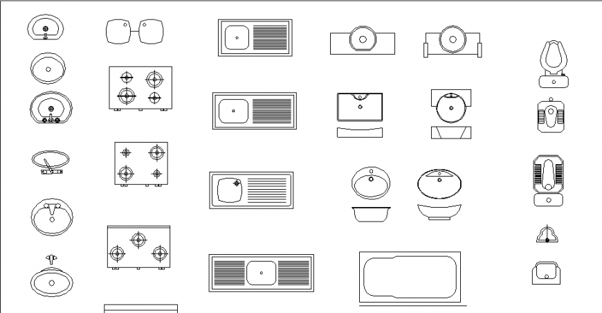 Dynamic steel sink blocks cad drawing details dwg file