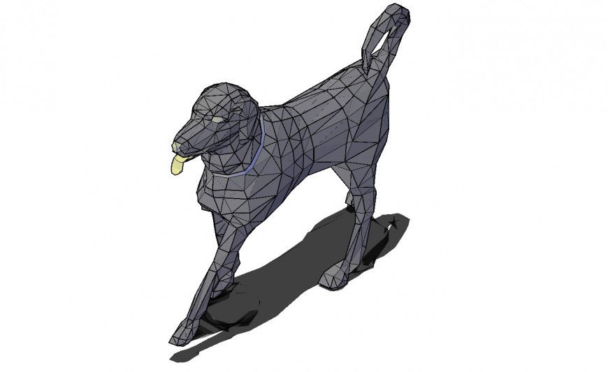 Dynamic street dog 3d model block cad drawing details dwg file