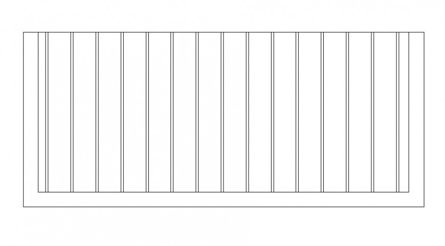 Dynamic top view elevation details of bench block dwg file