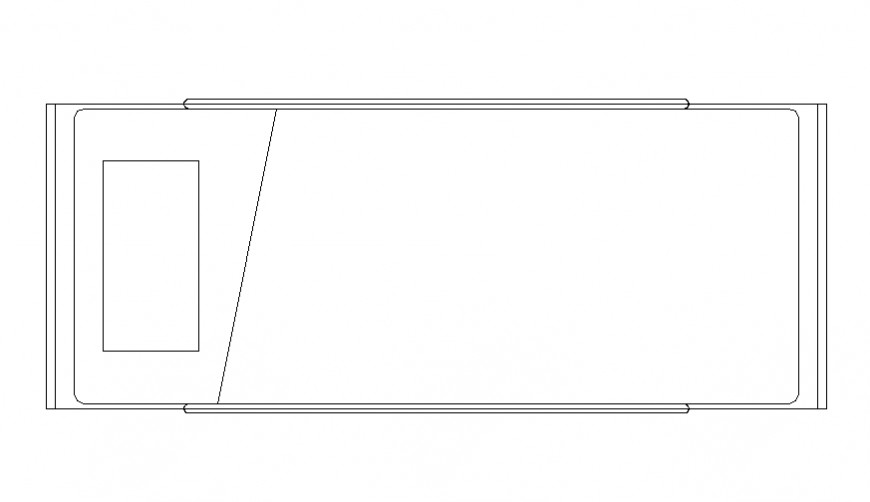 Dynamic top view elevation of patient bed cad drawing details dwg file